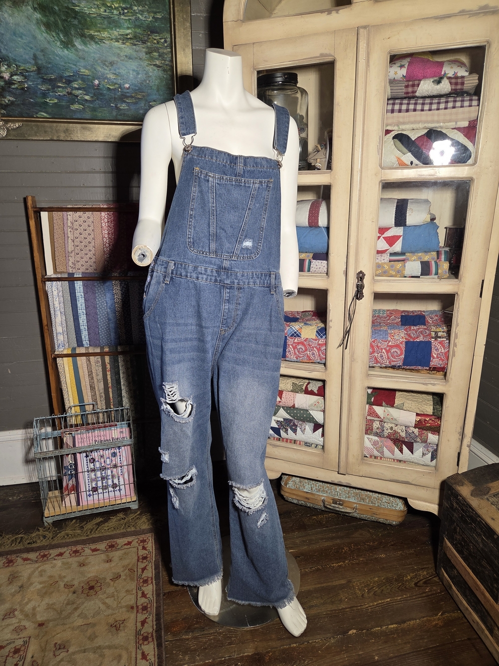 Classic Women's Denim Overalls - Blue